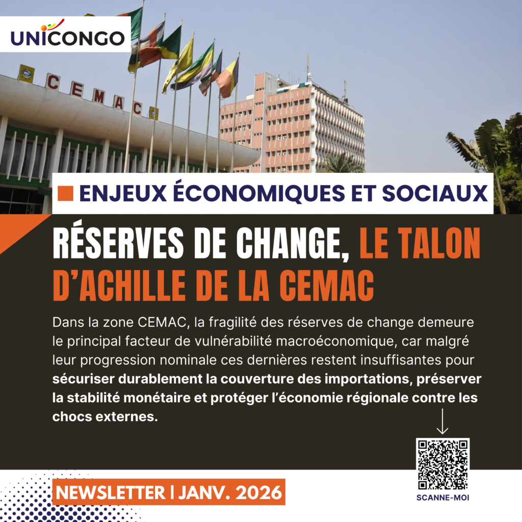 Evolution des réserves de changes dans la zone CEMAC
